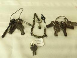 VARIOUS TYPES OF KEYS AND ONE MASSEY HARRIS FERGUSON KEY