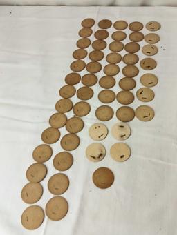 UNUSED CARDBOARD MILK BOTTLE CAPS, BLUE BONNET, ST. PAUL MILK CO. INDIAN HEAD DAIRY,AND OTHERS.