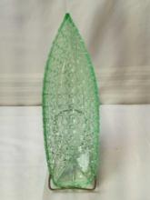 VASELINE - URANIUM GLASS BOAT SHAPED DISH 14"