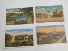 POSTCARDS SCENE IN IRVING PARK MICH., BEA LION POOL NEW ORLEANS
