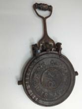 CAST IRON WAFFLE MAKER G.F. FILLEY ST LOUIS 7/8 PAT.D SEP. 7 1880