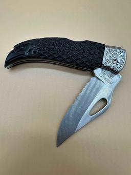 EAGLE HANDLE POCKET KNIFE HALF SERRATED EDGE