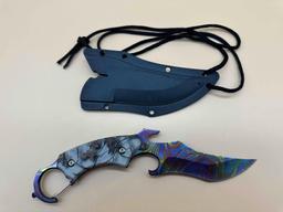 RAZOR TACTICAL CAMO HANDLE MULTI COLORED 4" BLADE KNIFE