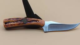 NAHC NORTH AMERICAN HUNTING CLUB - ORANGE FIXED BLADE SKINNING KNIFE