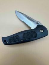 HUMVEE POCKET KNIFE WITH PARTIAL SERRATED BLADE