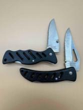 2 FROST CUTLERY POCKET KNIVES WITH HALF SERRATED BLADES