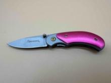 PINK HANDLE BROWNING POCKET KNIFE 2" BLADE