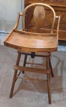 ANTIQUE OAK HIGH CHAIR 38"