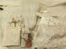 SOFT BODY DOLL AND ACCESSORIES, WEDDING VAIL, PILLOW, AND OTHERS