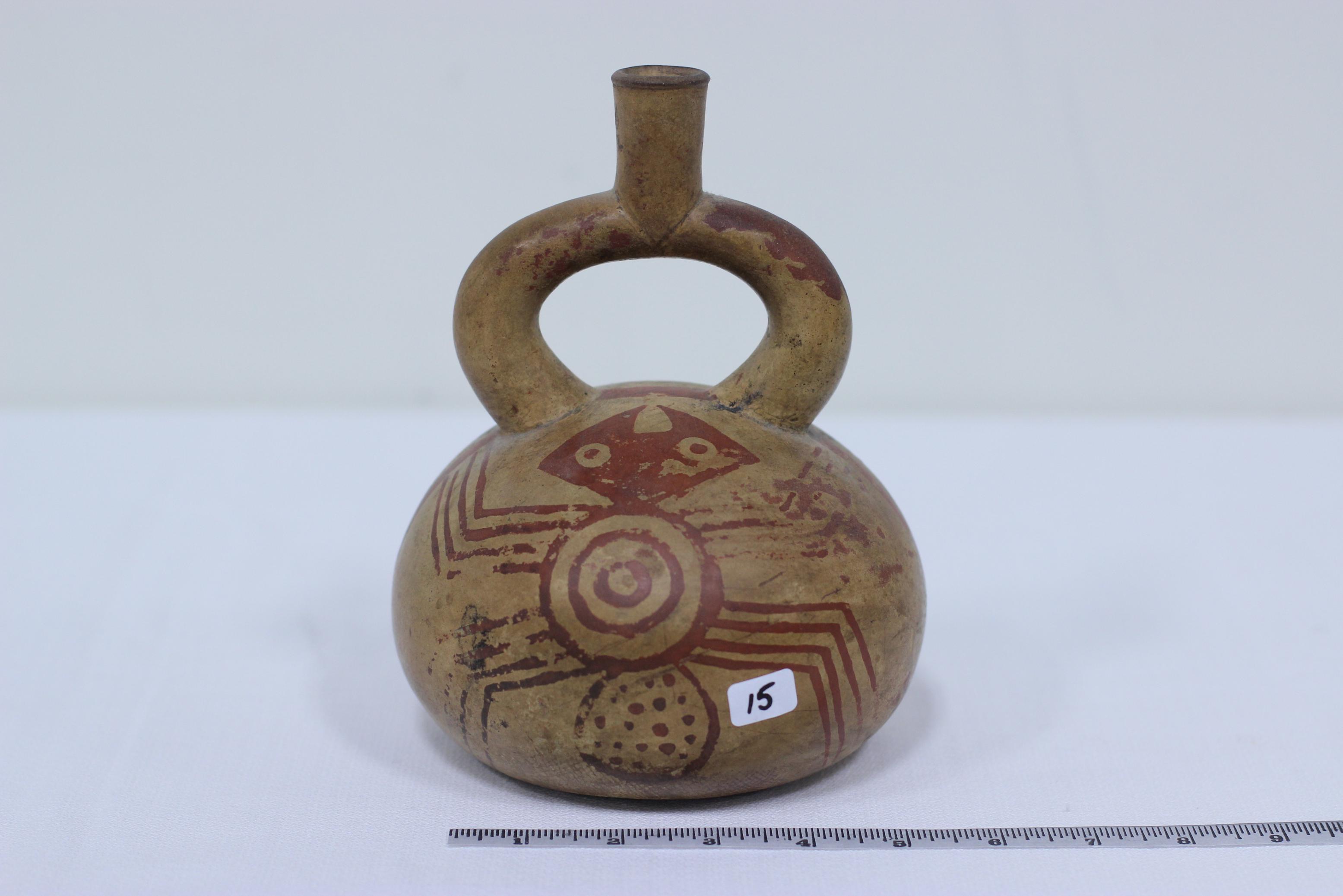 Fine Line Spider Pot/moche/7.9"