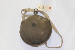 Civil War Canvas Covered Canteen, J.C. Johnson & Co, Feb. 5, 1865, marked "9 Sep., Co 51"