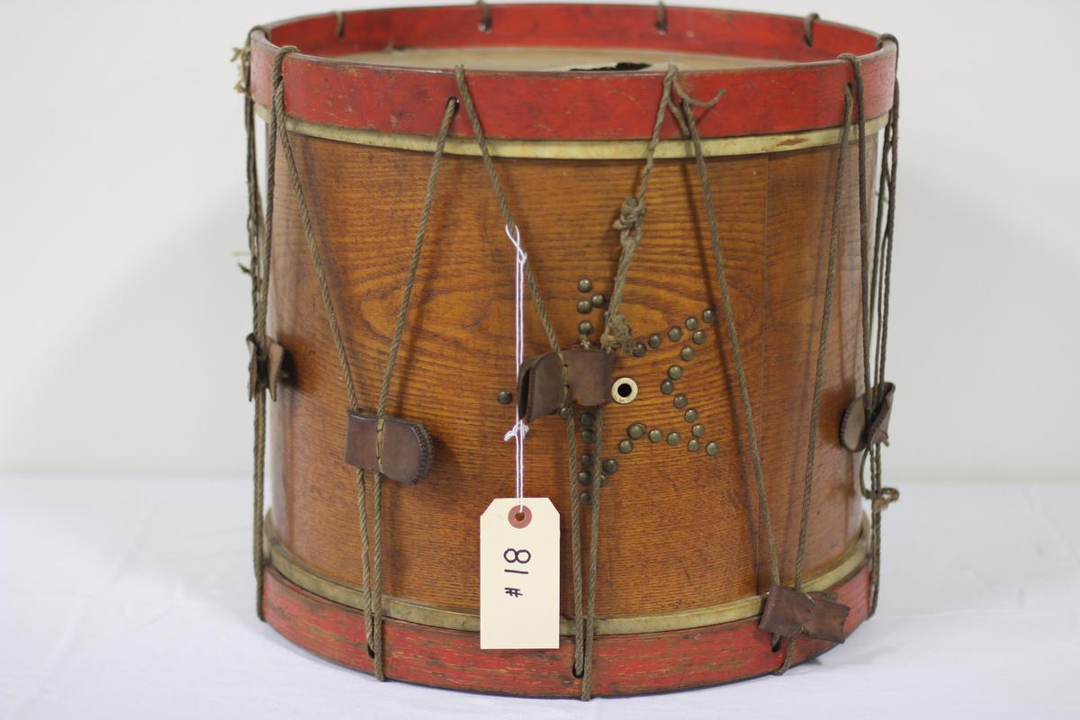 Civil War-Era Drum, "John F. Gleich, Cincinnati, Ohio," 16.75" x 15.5", decorated star with brass ta