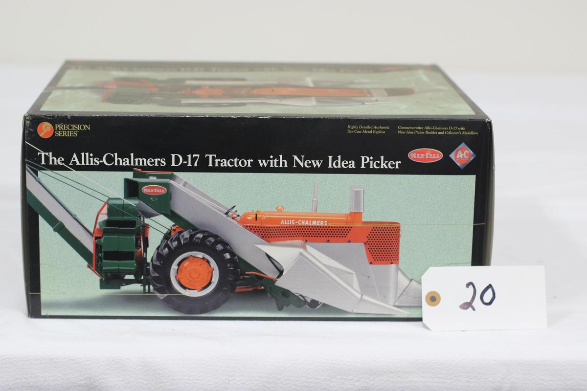 #20 ALLIS-CHALMERS D-17 TRACTOR WITH NEW IDEA PICKER 1/16-SCALE PRECISION SERIES NO. 8 (NIB, BOX DUS