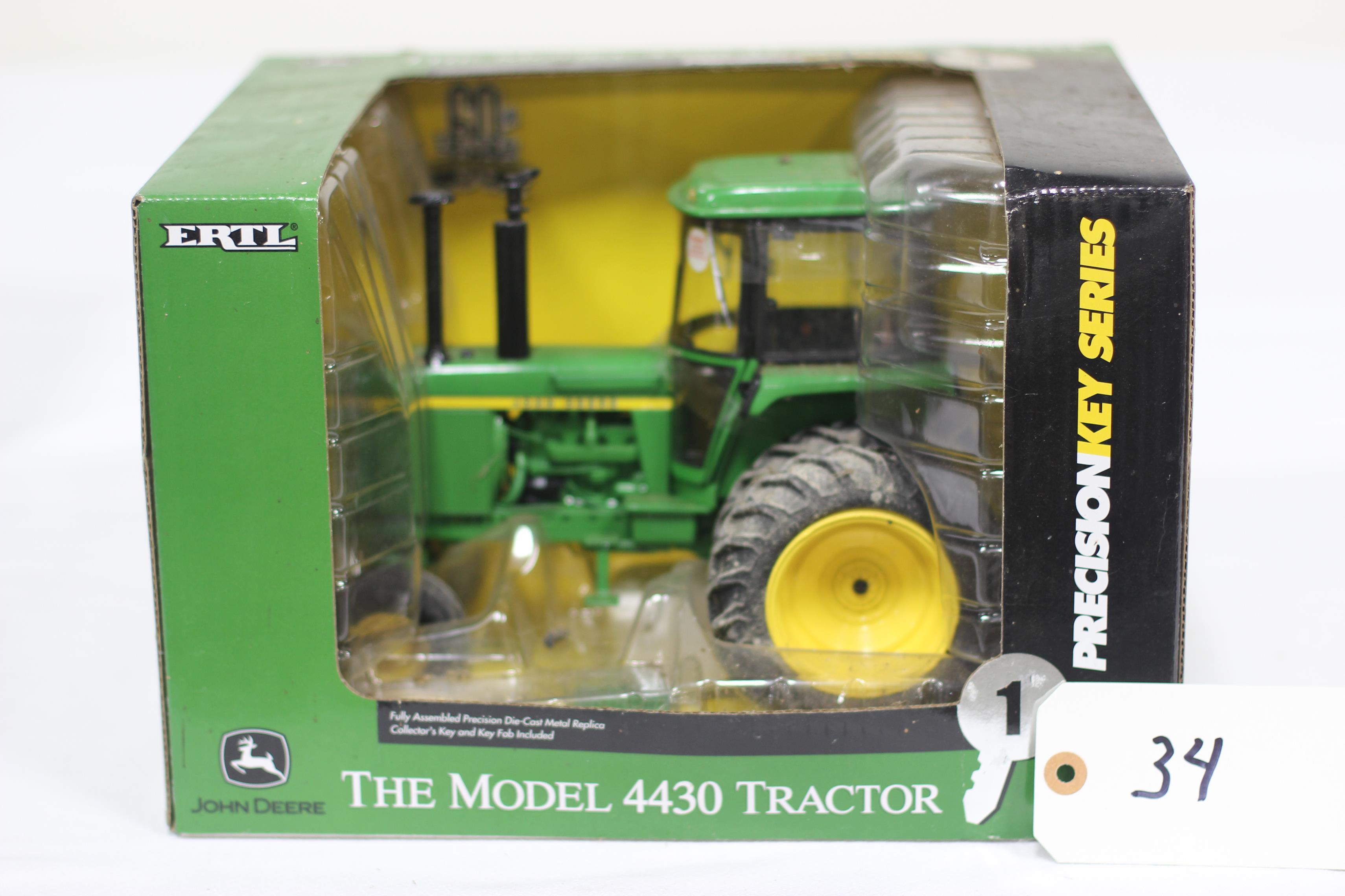 #34 JOHN DEERE 4430 TRACTOR 1/16-SCALE PRECISION KEY SERIES NO. 1 (NIB, BOX DIRTY)