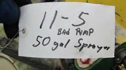 11-5 - 3-PT HITCH ORCHARD SPRAYER, 50 GAL., BAD PUMP