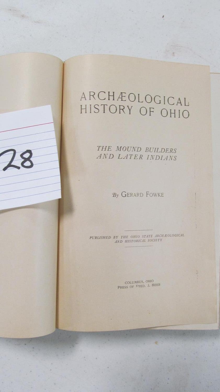 Archeological History Of Ohio By Gerard Fowke, Ohio Estate Archeological And Historical Society