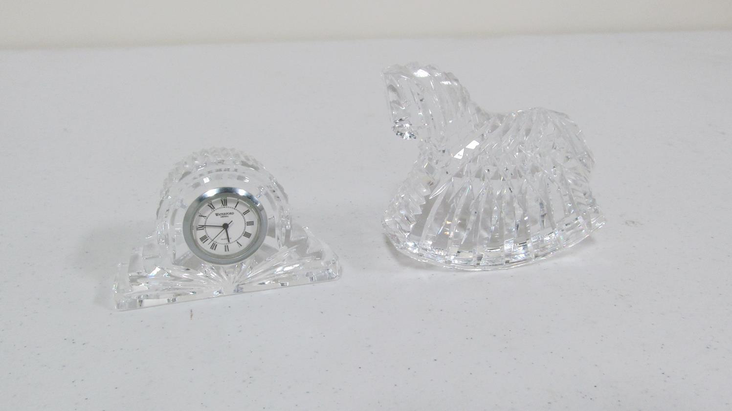 Waterford crystal clock & rocking horse