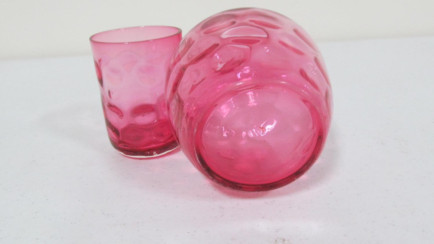 Cranberry 8" thumbprint tumbler