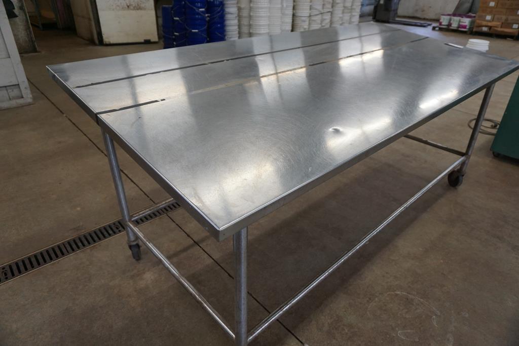 96" X 44" SLANT-TOP STAINLESS STEEL PREP TABLE