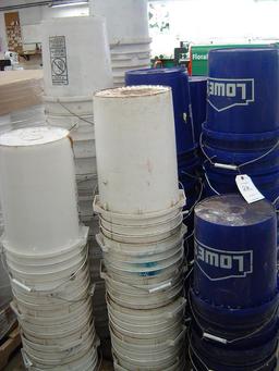 (1) PALLET APPROXIMATELY (84) TOTAL BUCKETS: (49) 5-GALLON, 35 MISCELLANEOUS 5- TO 7-GALLON BUCKETS)