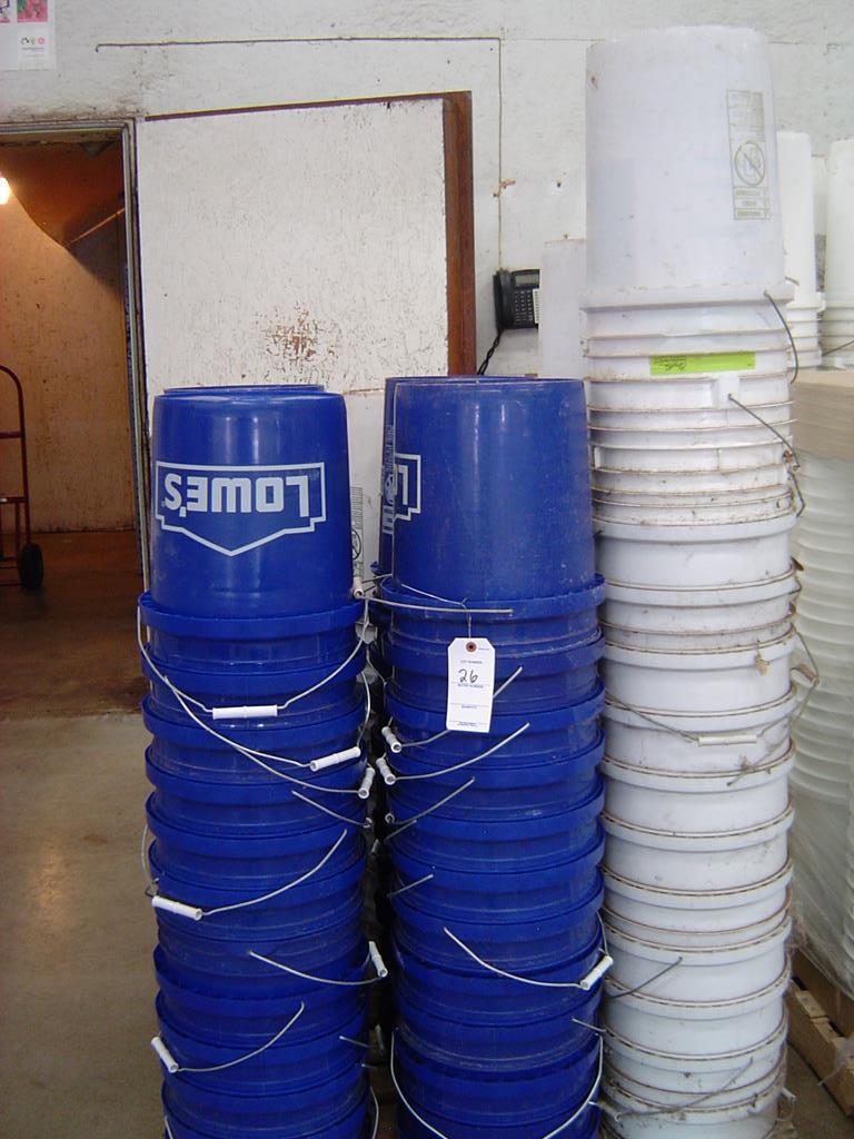 (1) PALLET APPROXIMATELY (84) TOTAL BUCKETS: (49) 5-GALLON, 35 MISCELLANEOUS 5- TO 7-GALLON BUCKETS)