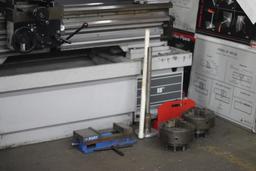 CLAUSING COLCHESTER RETROFITTED CNC LATHE WITH 5' TABLE & 2 EXTRA CHUCKS, RETRO FIT CONTROLS