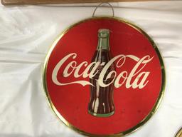 1950s COCA COLA SIGN BY PHILADELPHIA BADGE CO - 9"