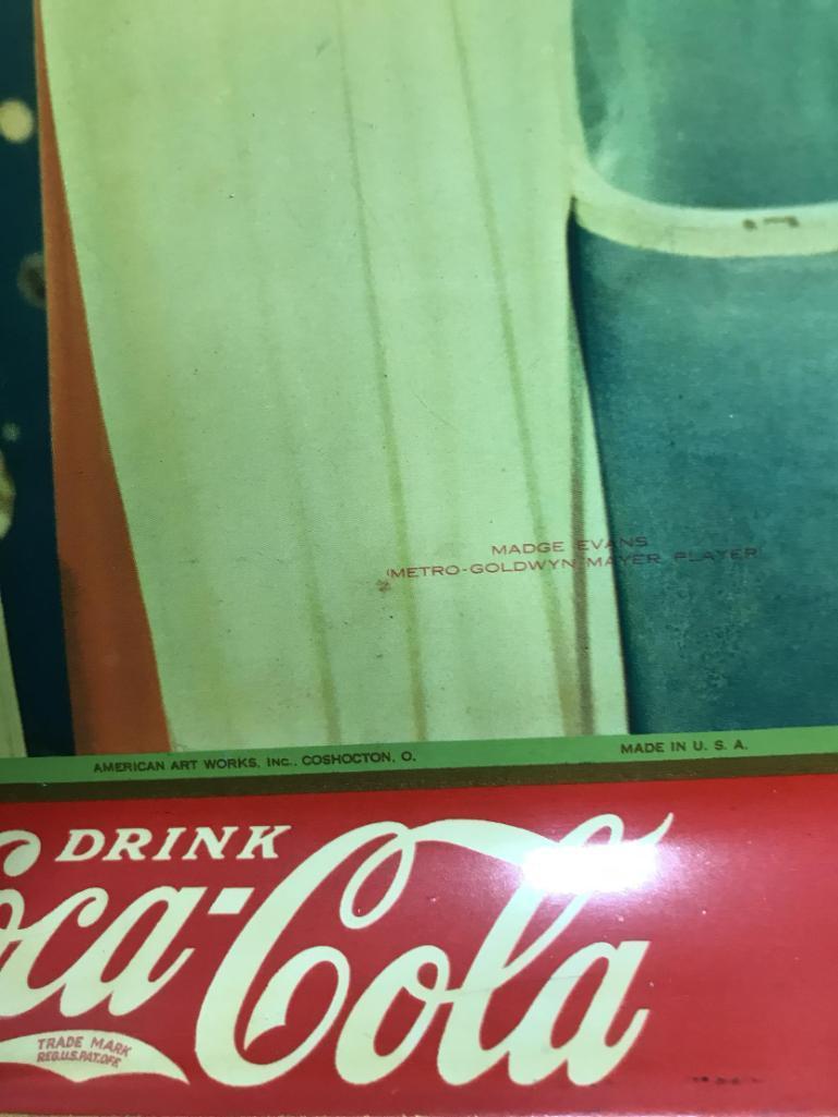 1935 COCA COLA TRAY FEATURING MADDE EVANS BY THE AMERICAN ARTWORKS, COSHOCT