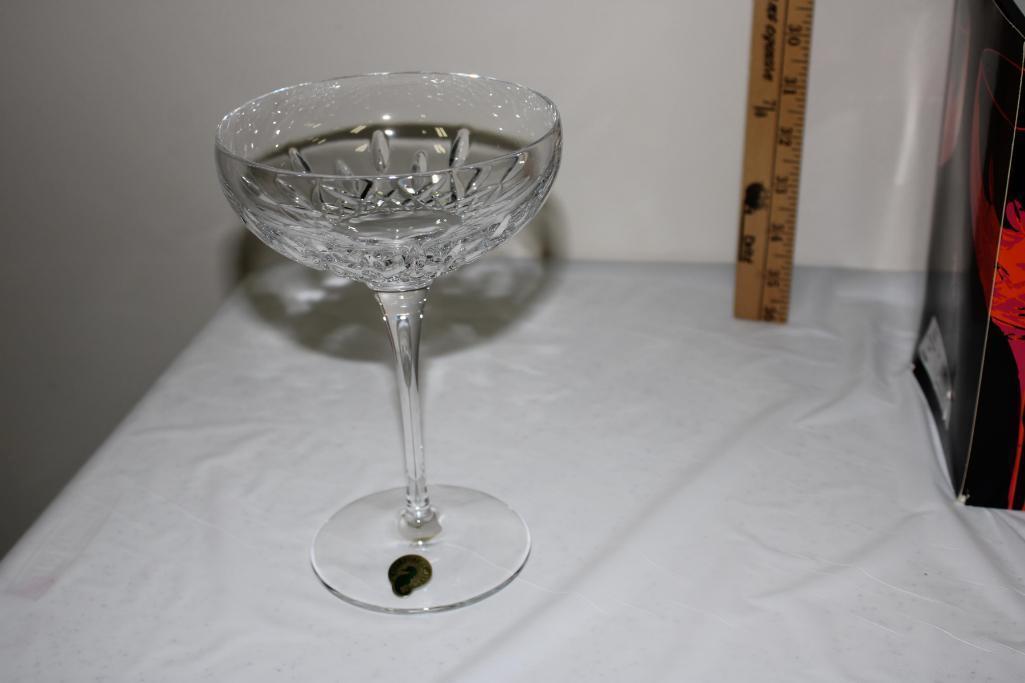 WATERFORD CRYSTAL - (6) LISMORE ESSENCE SAUCER CHAMP IN ORGINAL BOXES