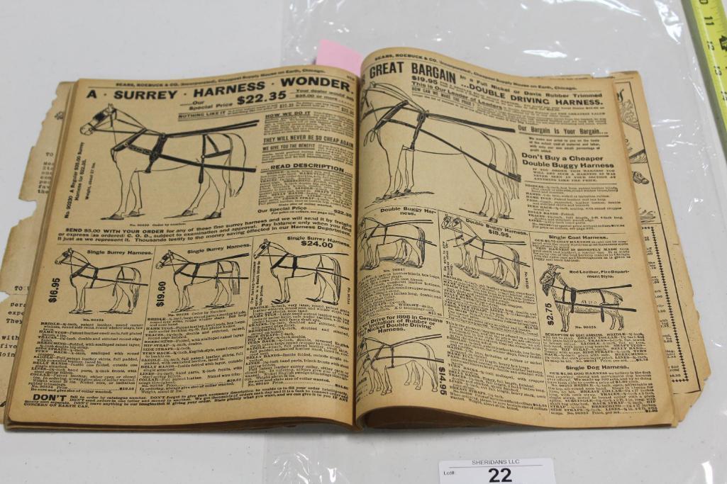 1897 SEARS ROEBUCK SPECIAL VEHICLE HARNESSES AND SADDLERY COLOR CATALOGUE,