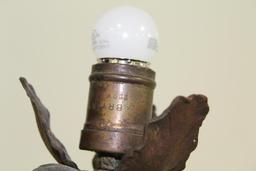 ANSONIA C. 1910 TABLE LAMP, ELECTORLIER #10, IRIS, 20.25H X 13W