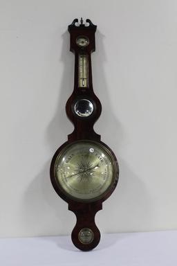 EARLY BAROMETER IN MAHOGANY CASE, A. GUVANELLA (SMALL CRACK TO VENEER, SOME LOSS TO SILVER IN MIRROR