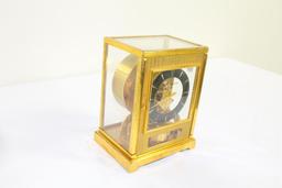 LE COULTRE ATMOS, 1975, 15 JEWEL SWISS MADE CLOCK, WITH ORIGINAL WOOD BOX &