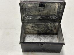 DECORATIVE TIN BOX, 7. X 4.5 X 4.5