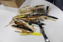 (2) LARGE BOXES OF WOOD & PLASTIC AIRPLANE PROPELLERS INCLUDING 2,3,& 4 BLA