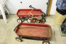 RADIO FLYER WAGON, LITTLE RED RACER WAGON, AMF JR TRICYCLE