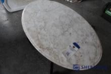 CHERRY MARBLE TOP COFFEE TABLE 33"