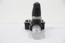 LEICA IIIA CAMERA, 243289 1937 W/VISOFLEX AND LEITZ 90MM F4, MARKS AND BRAS