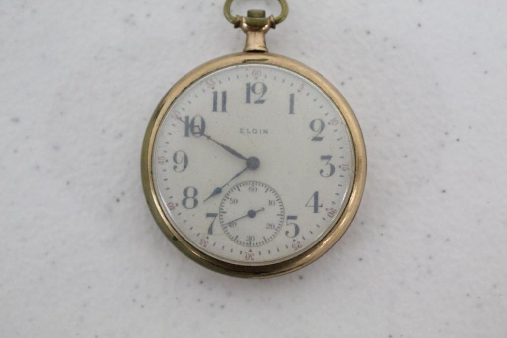 ELGIN POCKET WATCH (NON-RAILROAD GRADE; OPEN FACE CASING) W/SERIAL #1908810