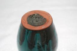 SMALL REDWARE ARTS & CRAFTS VASE WITH DRIP GLAZE, 4.25"