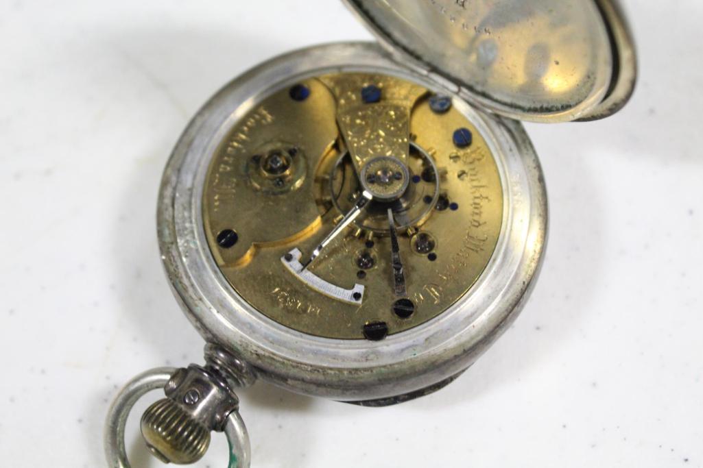 ROCKFORD POCKET WATCH (COIN SILVER CASE) (NON-RAILROAD GRADE; OPEN FACE CAS