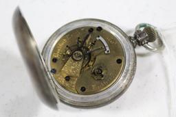 ROCKFORD POCKET WATCH (COIN SILVER CASE) (NON-RAILROAD GRADE; OPEN FACE CAS