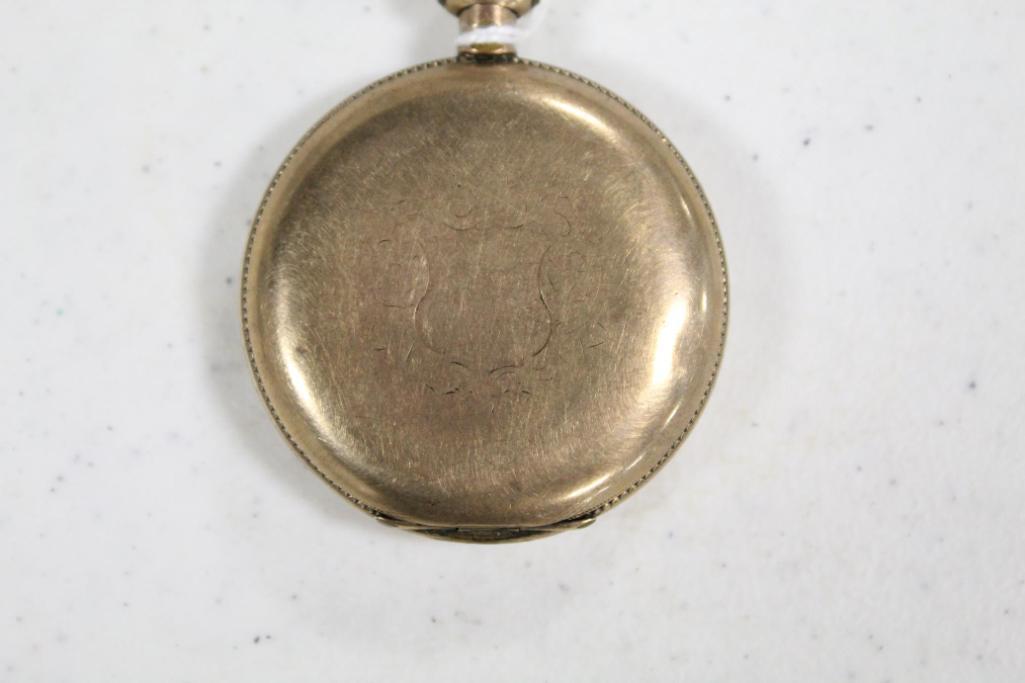 WALTHAM POCKET WATCH (NON-RAILROAD GRADE; HUNT CASING) W/SERIAL #8740931 &