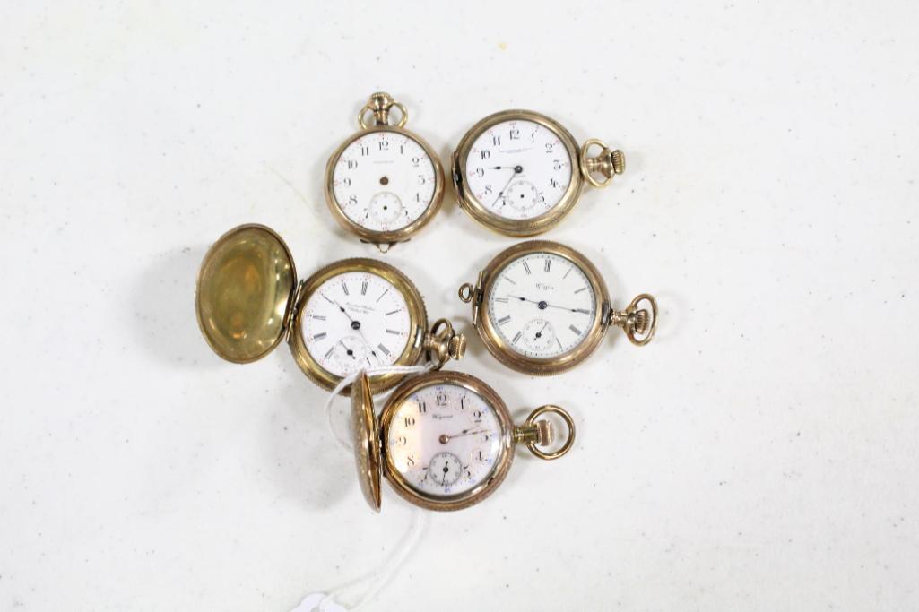 (5) LADIES' POCKET WATCHES: ELGIN, WIZARD, WALTHAM, UNITED STATES WATCH CO.