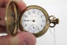 WALTHAM POCKET WATCH (NON-RAILROAD GRADE; HUNT CASING) W/SERIAL #16972717 &