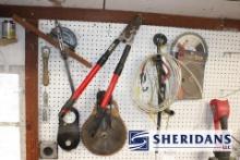 ASSORTED TOOLS: TOOL ASSESSMENT FEATURING PRUNERS, SAW BLADES AND MORE