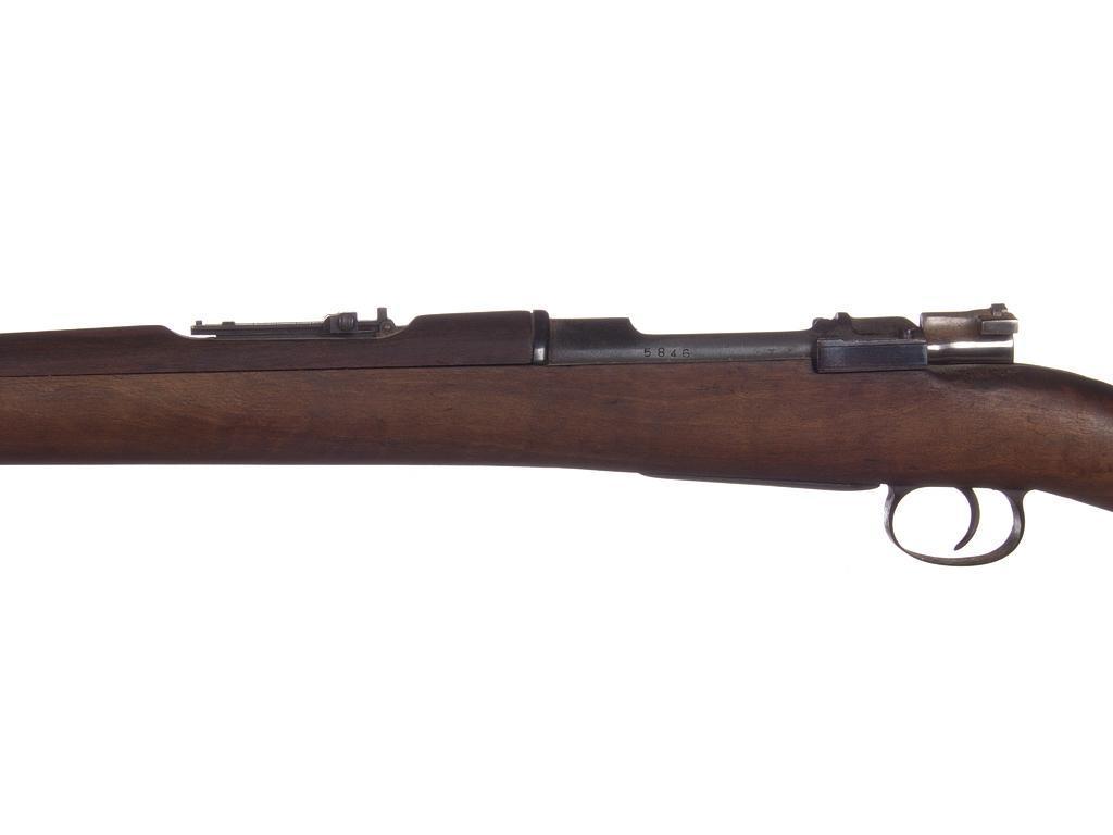 Manufacturer: Mauser Model: German Gauge/Cal: 6.5x50mm Type: Rifle Serial #: 5846 Misc: Mounted