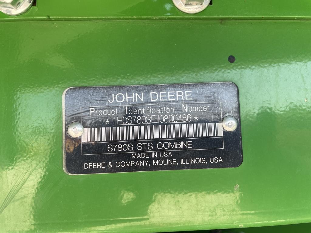 2018 John Deere S780 Combine