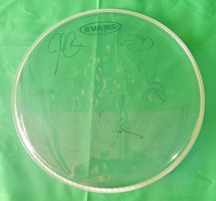 3 REO Speedwagon Autographed Drum Heads