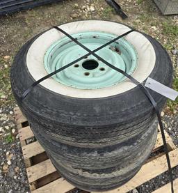 (4) Remington Raised White Wall Tires w/ Wheels